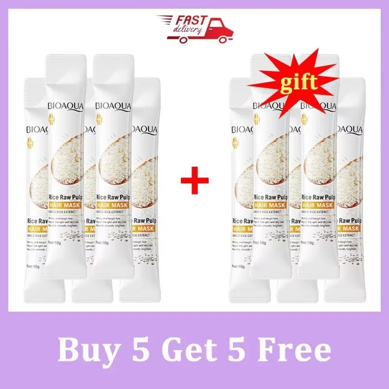 5 Mascarillas Capilar con queratina de arroz - Reparación en 5 segundos - Newyla