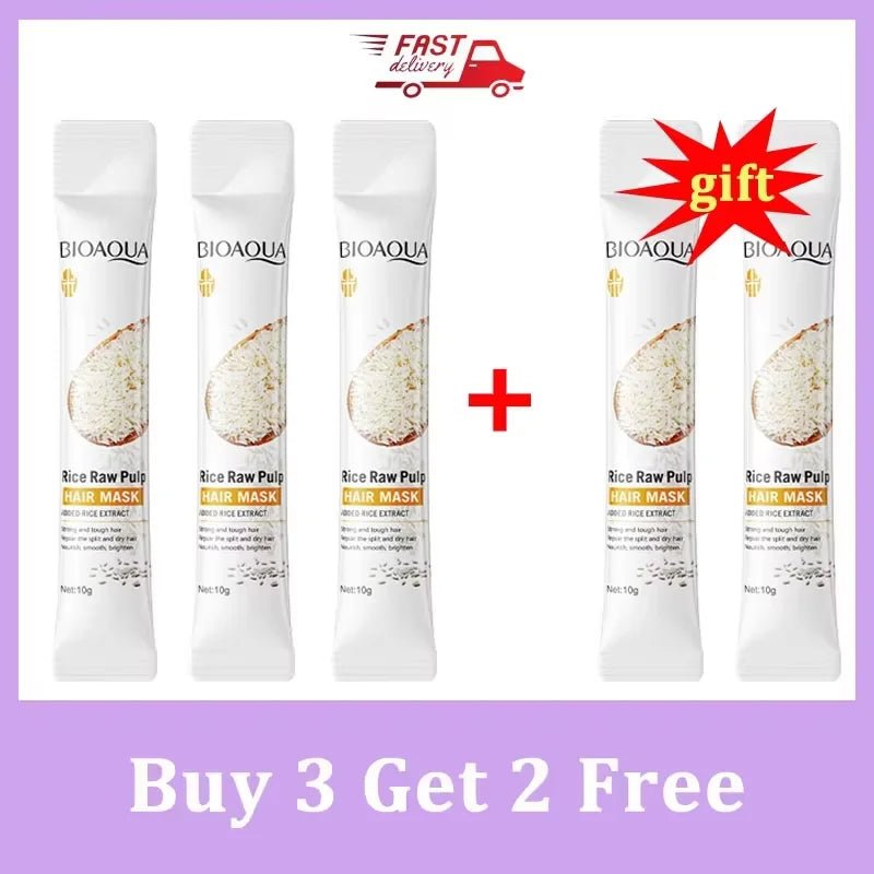 5 Mascarillas Capilar con queratina de arroz - Reparación en 5 segundos - Newyla